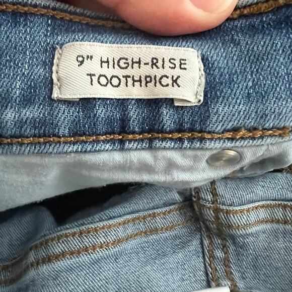 J.Crew Toothpick 9" High Rise Jeans Blue 5-Pocket Skinny Leg Sz 29 - Picture 4 of 8